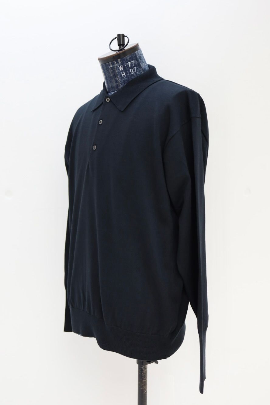 アプレッセ 2026 STYLE1 Cotton Knit L/S Polo Shirts (26SAP-03-03)BLACK☆2月7日(土)発売！