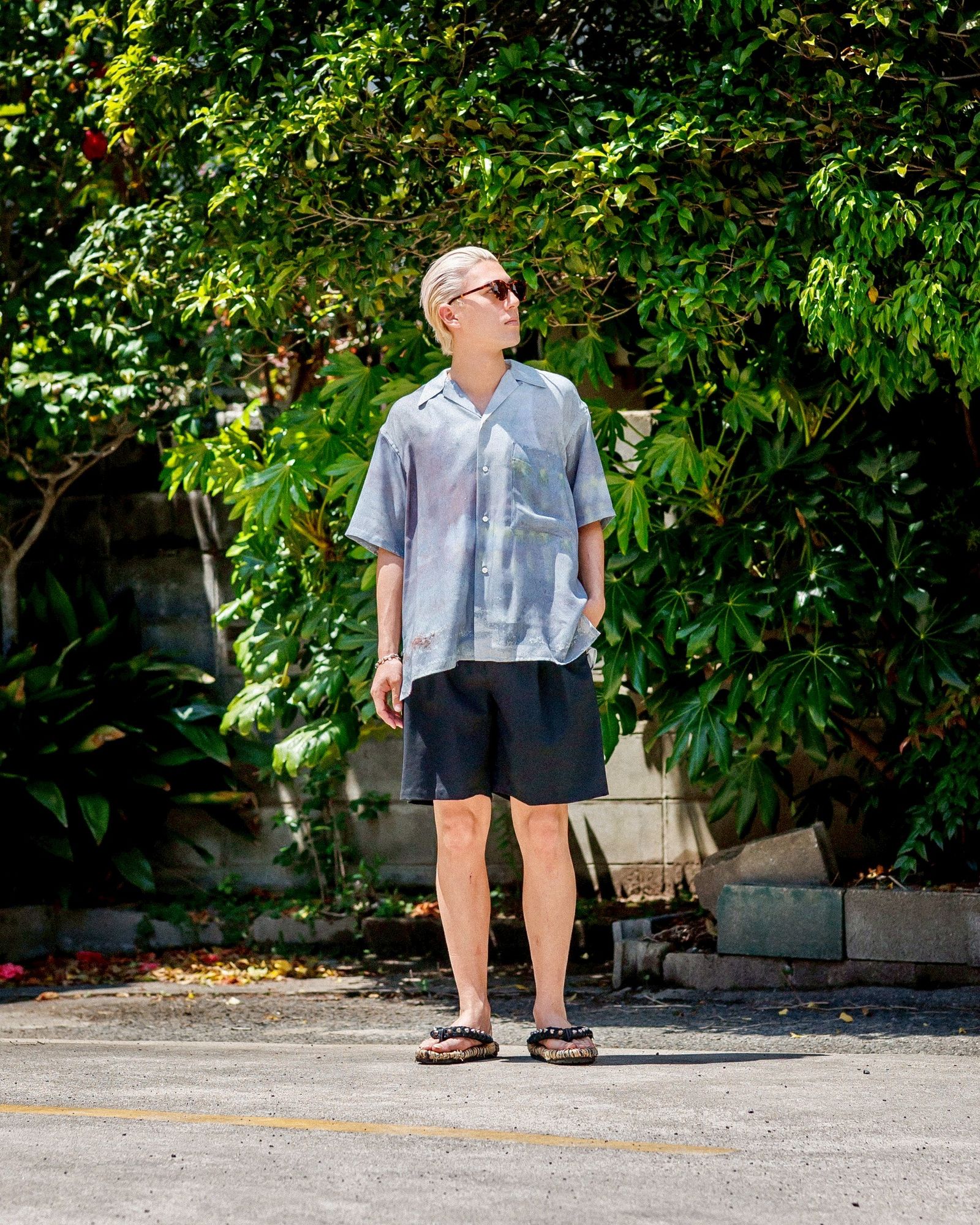 YOKE - ヨーク25SUMMER シャツLANDSCAPE PRINTED OPEN COLLAR