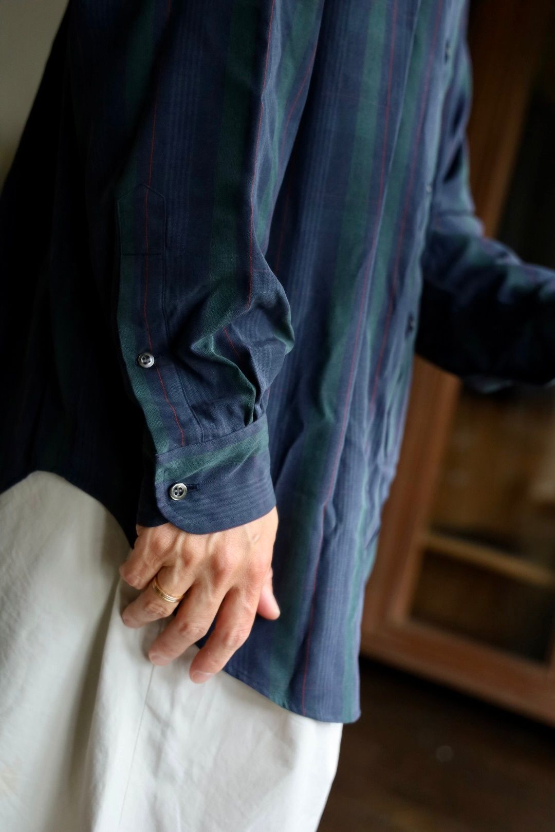 A.PRESSE 2025 STYLE2 Silk Rayon Regular Collar Shirtスタイル