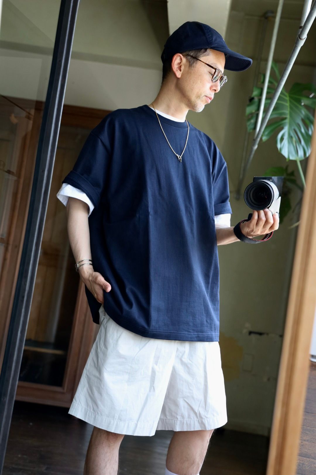 Graphpaper Heavy Weight S/S Oversized Tee(NAVY)スタイル