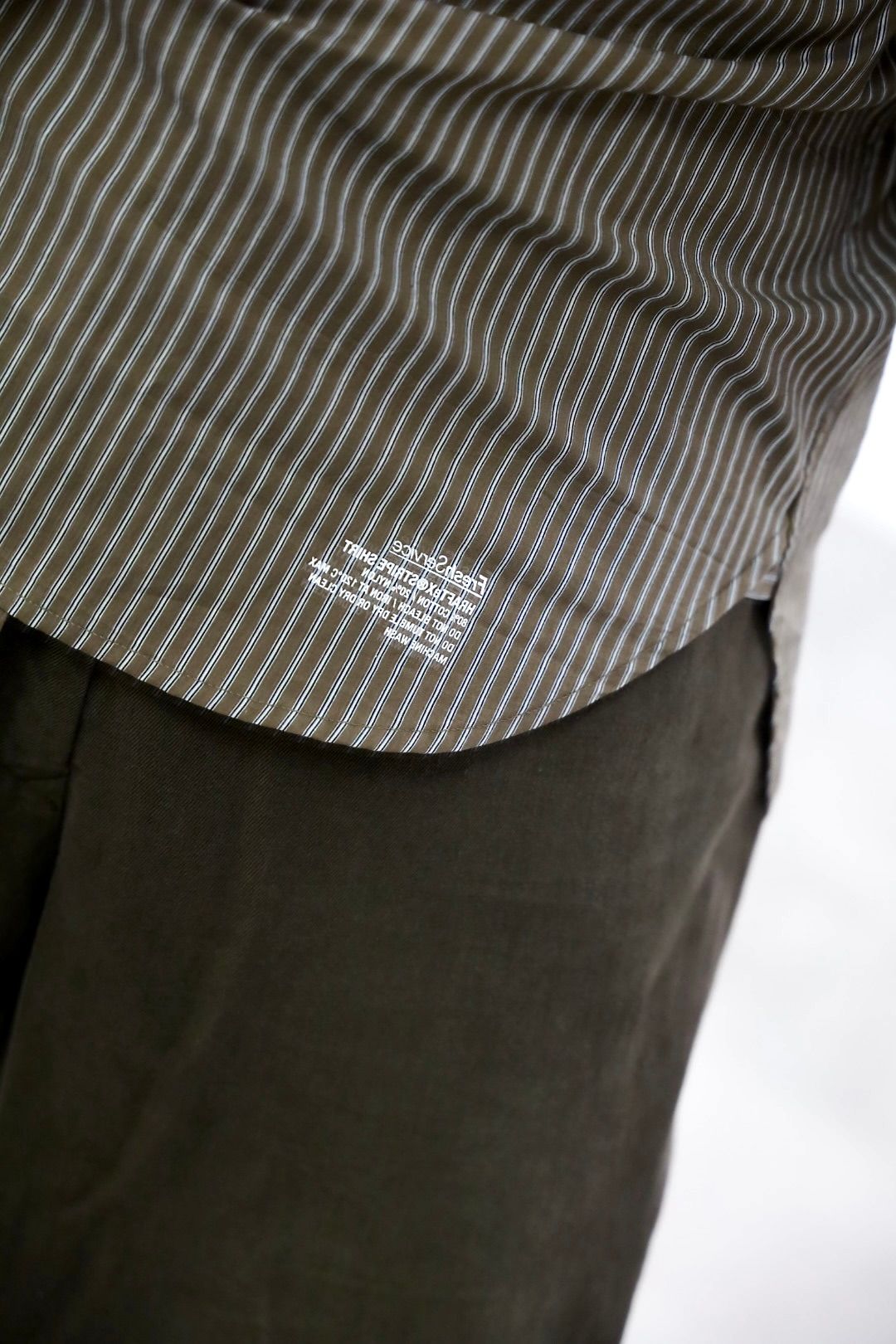 FreshService 26SS CHRAFTeX® L/S STRIPE SHIRT"BROWN STRIPE"スタイル