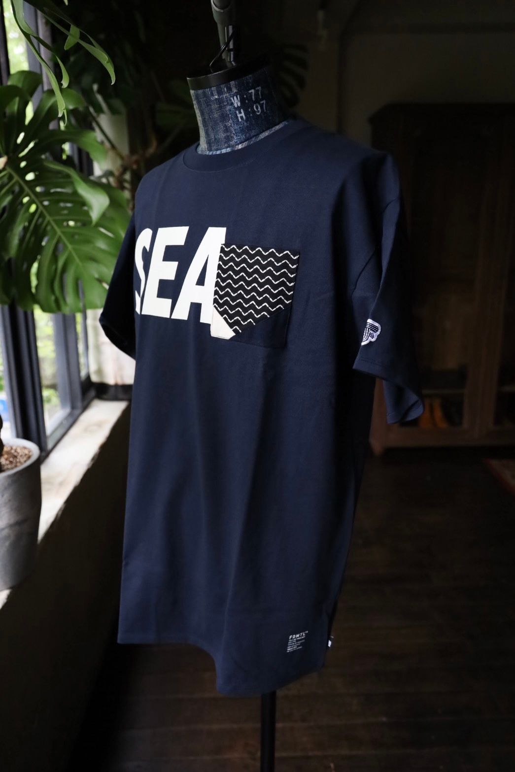 ファンダメンタル Tシャツ FDMTL×WIND AND SEA"ORIGAMI TEE"NAVY☆10月5日(土)発売！