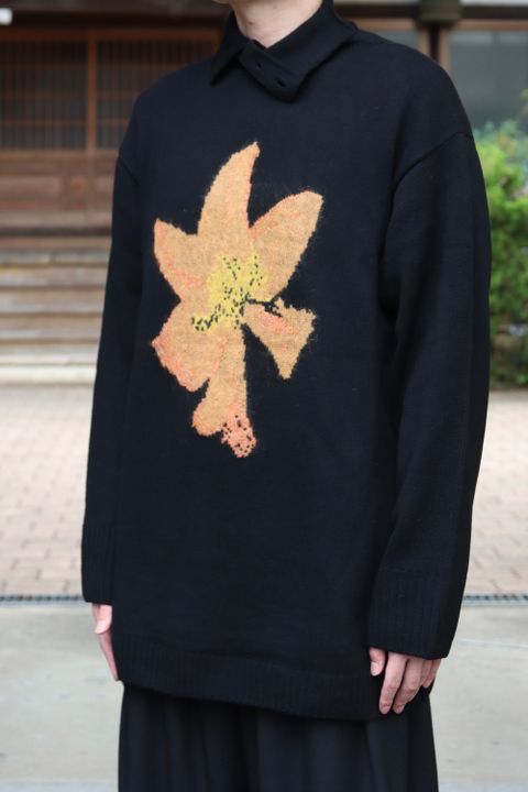 yohji yamamoto 花柄タートルボタンニット(HX-K16-181) style.2021.8.29.