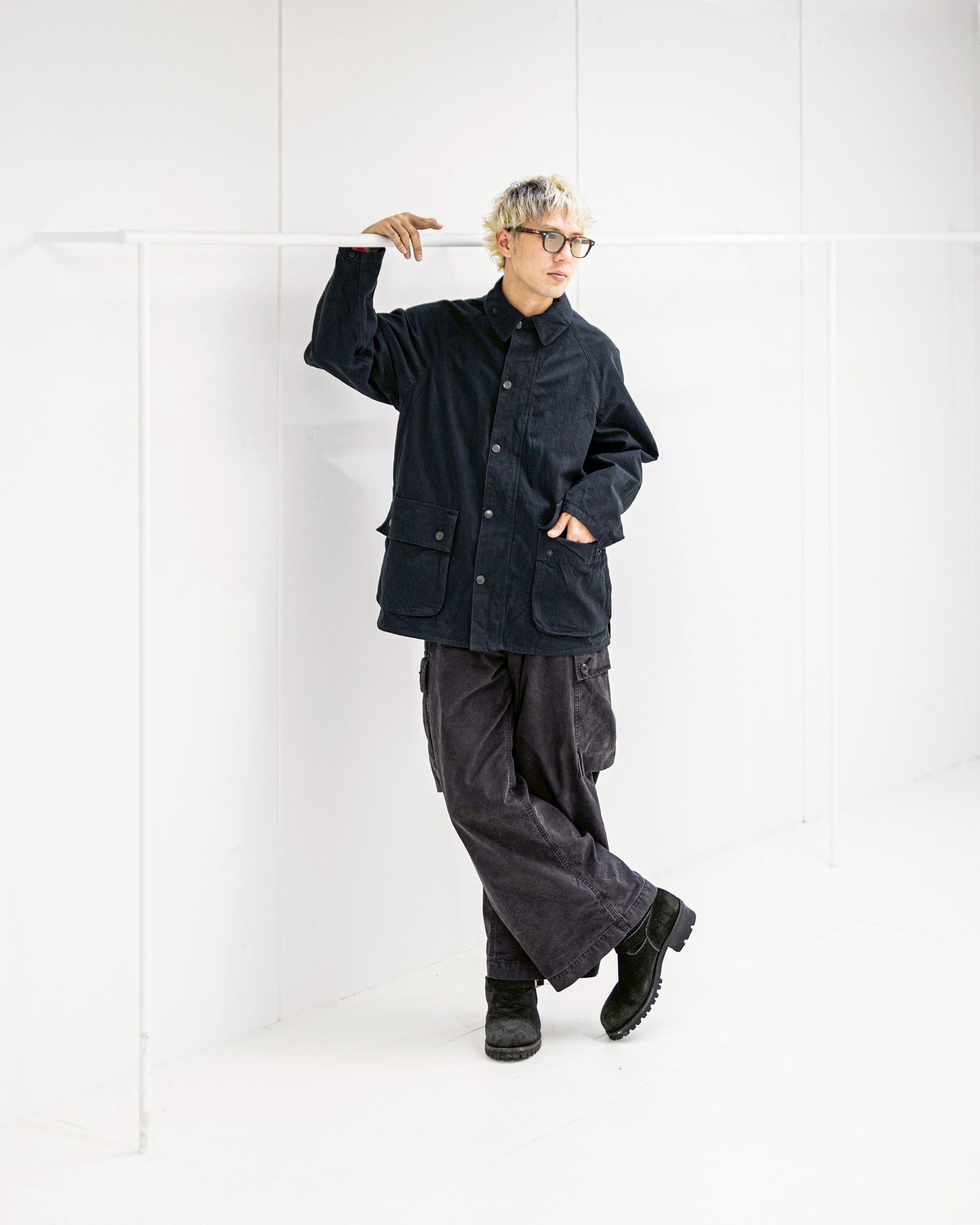 blurhms ブラームス 26SS Hard Twist Gabardine Riding Jacket(BHS26S017)BlackNavy☆12月26日(金)新作発売！