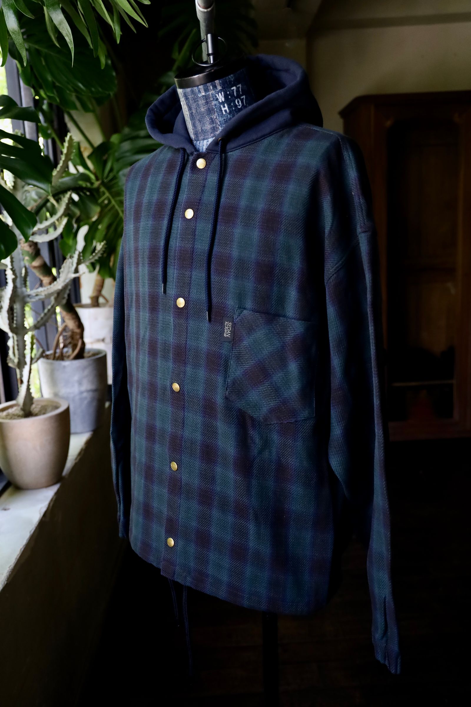 セダンオールパーパス FW24 Flannnel Hoodie(SD24F-SH03)Blackwatch☆9月21日(土)発売！