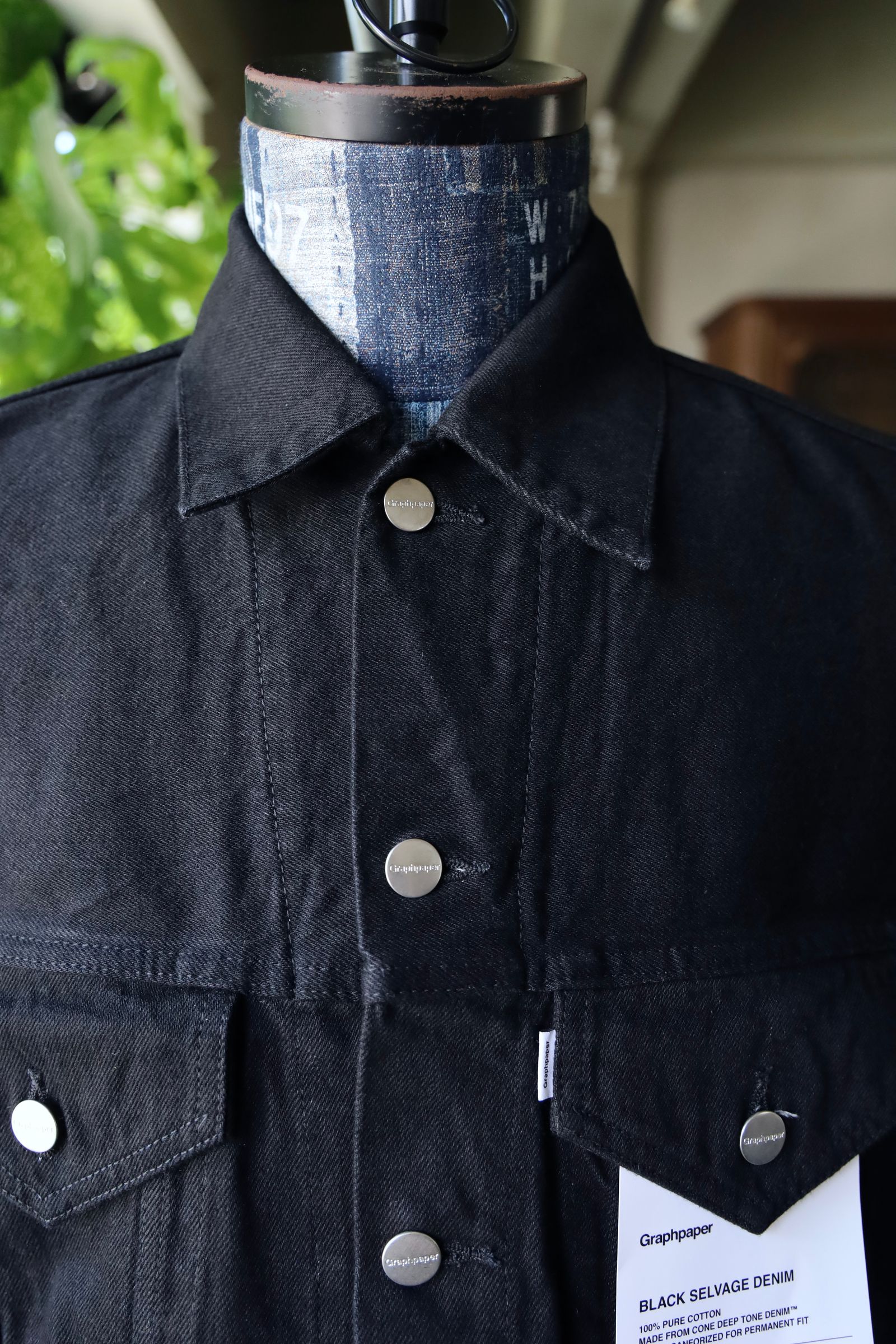 グラフペーパー 25AW Selvage Denim Trucker Jacket(GM253-20055RB)BLACK_WASHED