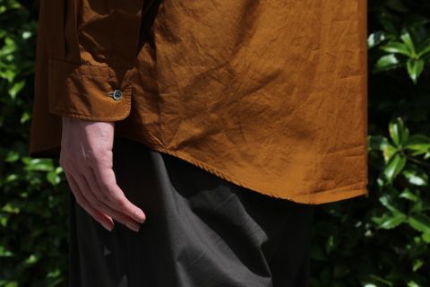 Graphpaper Broad L/S Oversized Regular Collar Shirt(GM212-50110B) style.2021.5.22