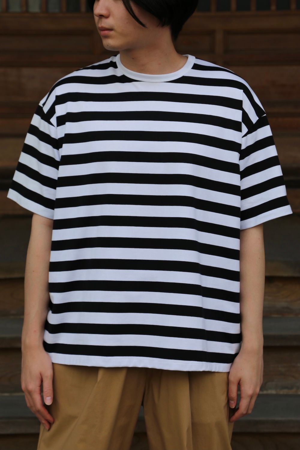 Graphpaper Border S/S Tee(GM203-70144B) style.2021.6.20.