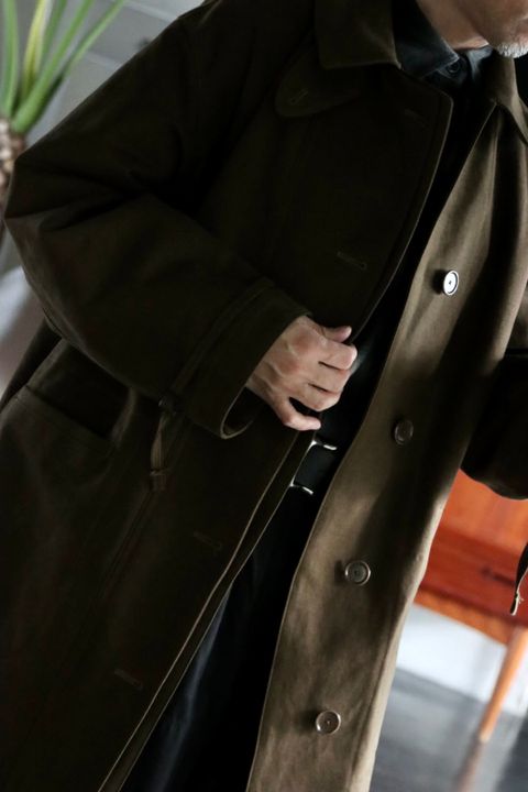 アプレッセ22FW Motorcycle Half Coat"OLIVE"スタイル
