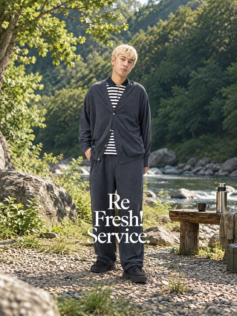 Re!FreshService UTILITY PILE CARDIGAN SET-UP (GRAY)☆9月19日(土)新作発売！