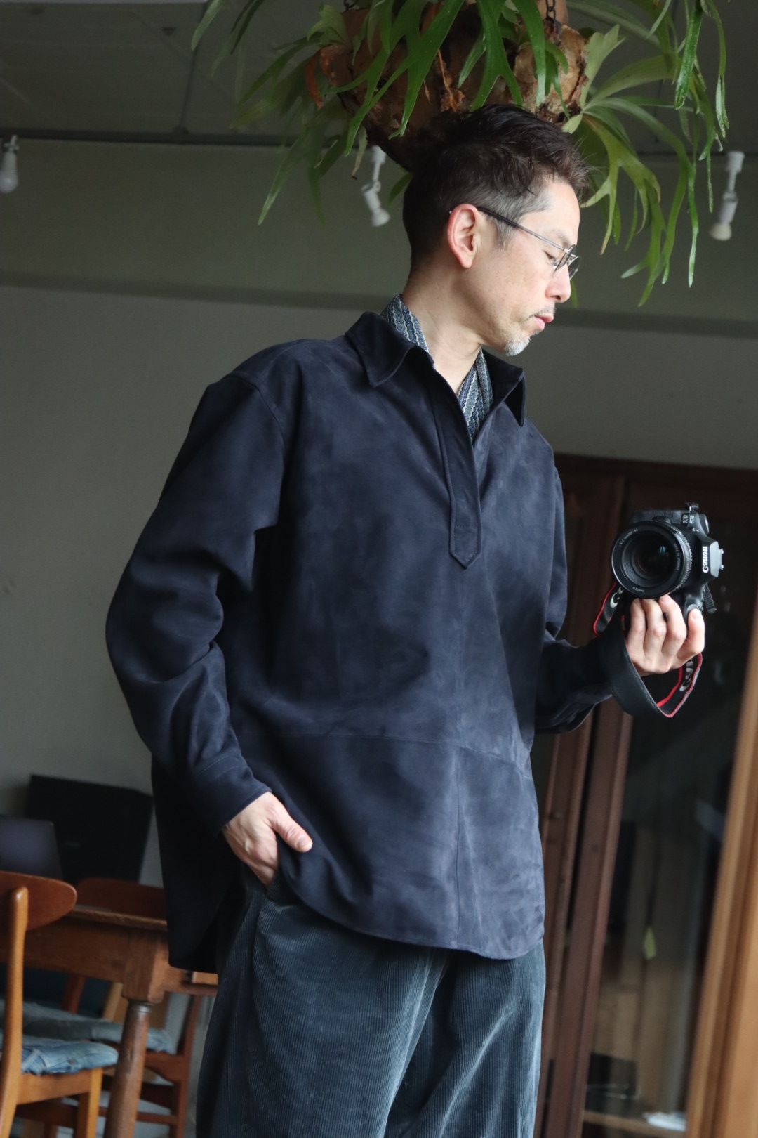 A.PRESSE - アプレッセ24SS Leather Skipper Shirt(24SAP-02-01H