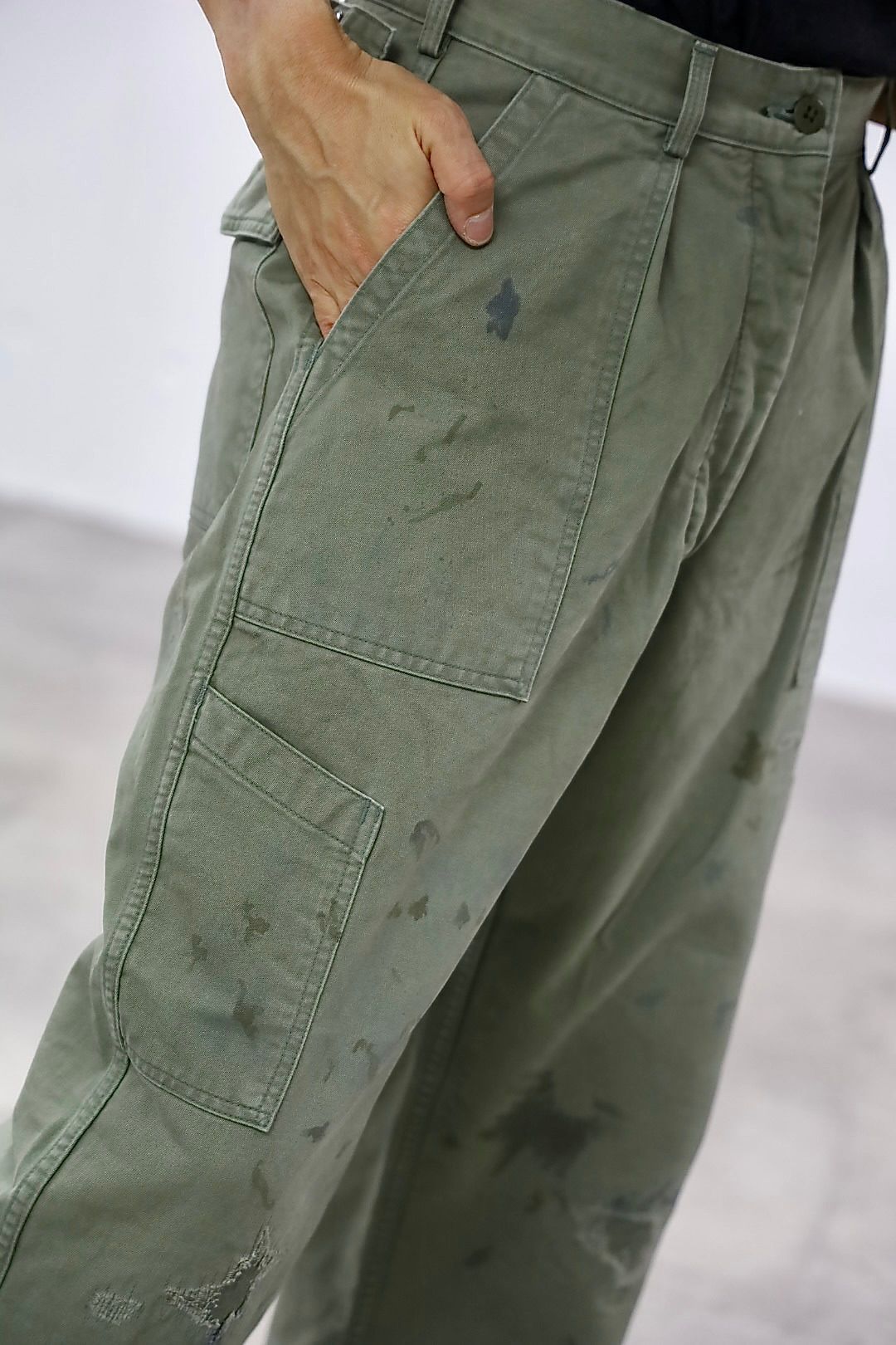 BOW WOW 25FWバウワウ REPAIRED USAF MECHANIC PANTS(BW252-RUMP) AGED SAGE GREEN