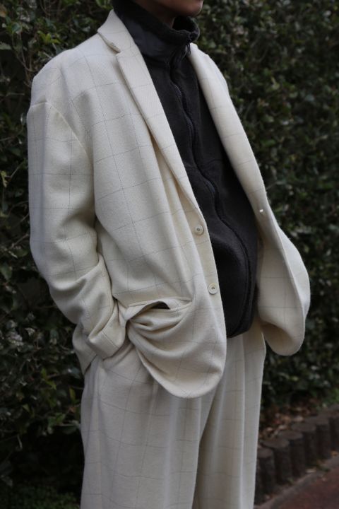 Dulcamara リフレクターツイードセットアップ"off White" style 2020.12.27.