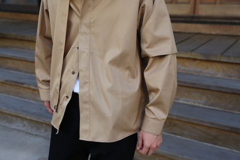 JieDa T/C FLAP SHIRT"BEIGE"Style.2020.8.1.