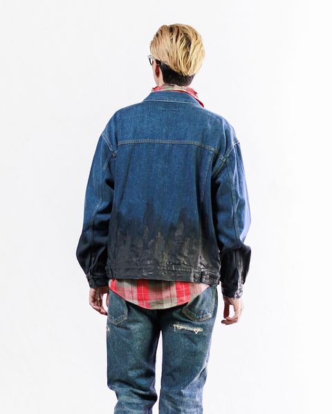 YOKE HAND PAINTED DENIM TRUCKER JACKET ミックススタイル