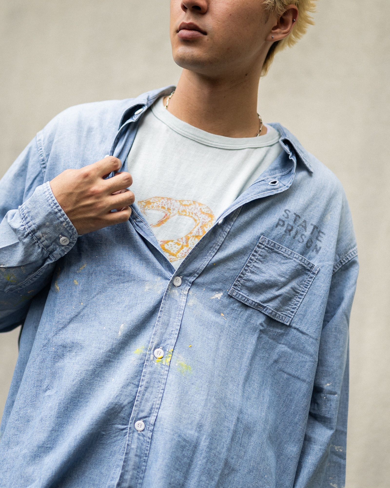 BOWWOW STATE PRISON CHAMBRAY SHIRTS MARK スタイル!
