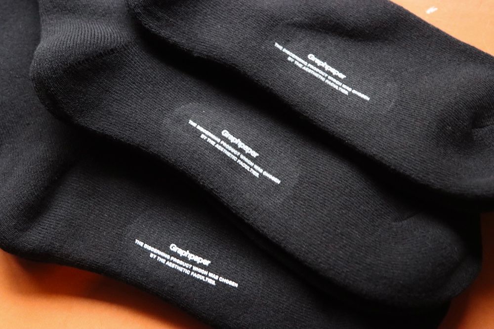 グラフペーパー ソックス 3-Pack Socks(BLACK)