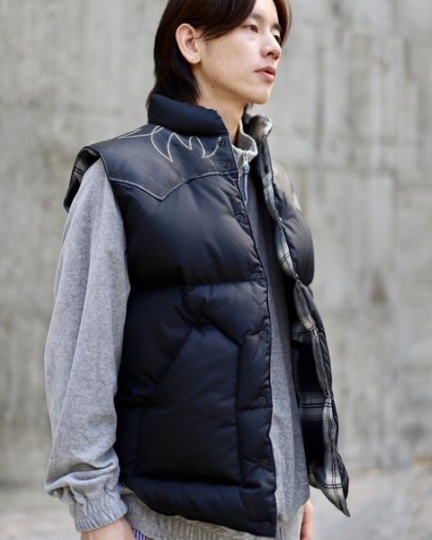 RAFU ラフ 23AW RMFC DOWN VEST W/EMB'Dスタイル