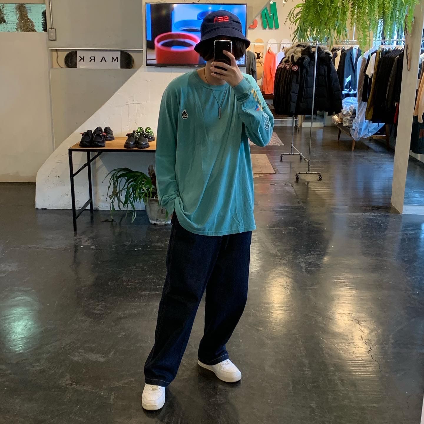 WIND AND SEA WDS(sail-boat) L/S T-SHIRT "GREEN" style.2020.10.10.