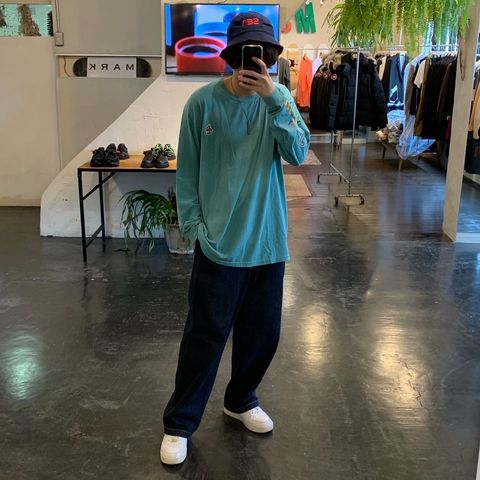 WIND AND SEA WDS(sail-boat) L/S T-SHIRT "GREEN" style.2020.10.10.