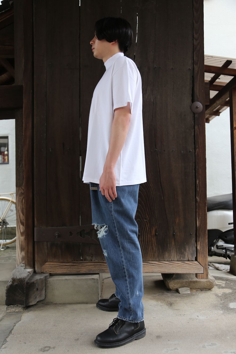 Graphpaper S/S Mock Neck Tee(GU212-70056B) style.2021.5.15.
