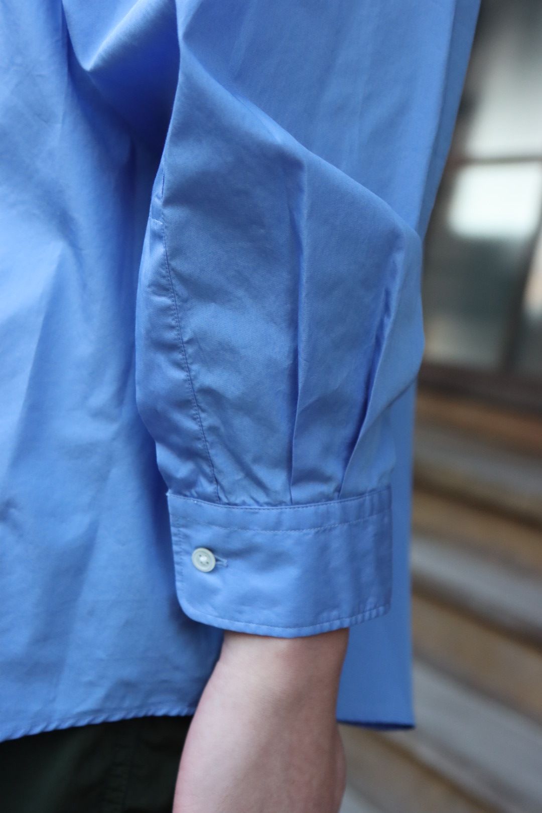 Graphpaper 22SS Broad L/S Oversized Regular Collar Shirt"BLUE".style