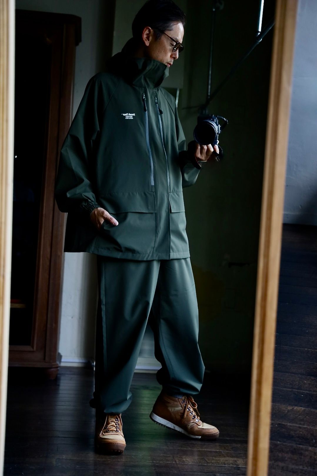 コムデギャルソンオム　モッズコート COMME des GARCONS HOMME 綿ナイロンウェザーフーデッドコート