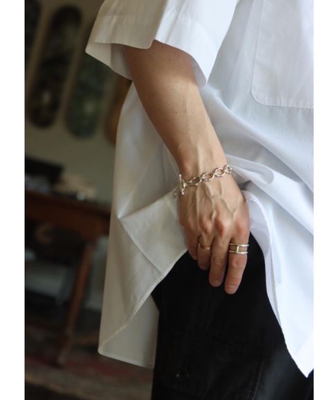 Graphpaper グラフペーパー 22SS Broad S/S Oversized Regular Collar Shirt"WHITE"スタイル.2022.5.21.