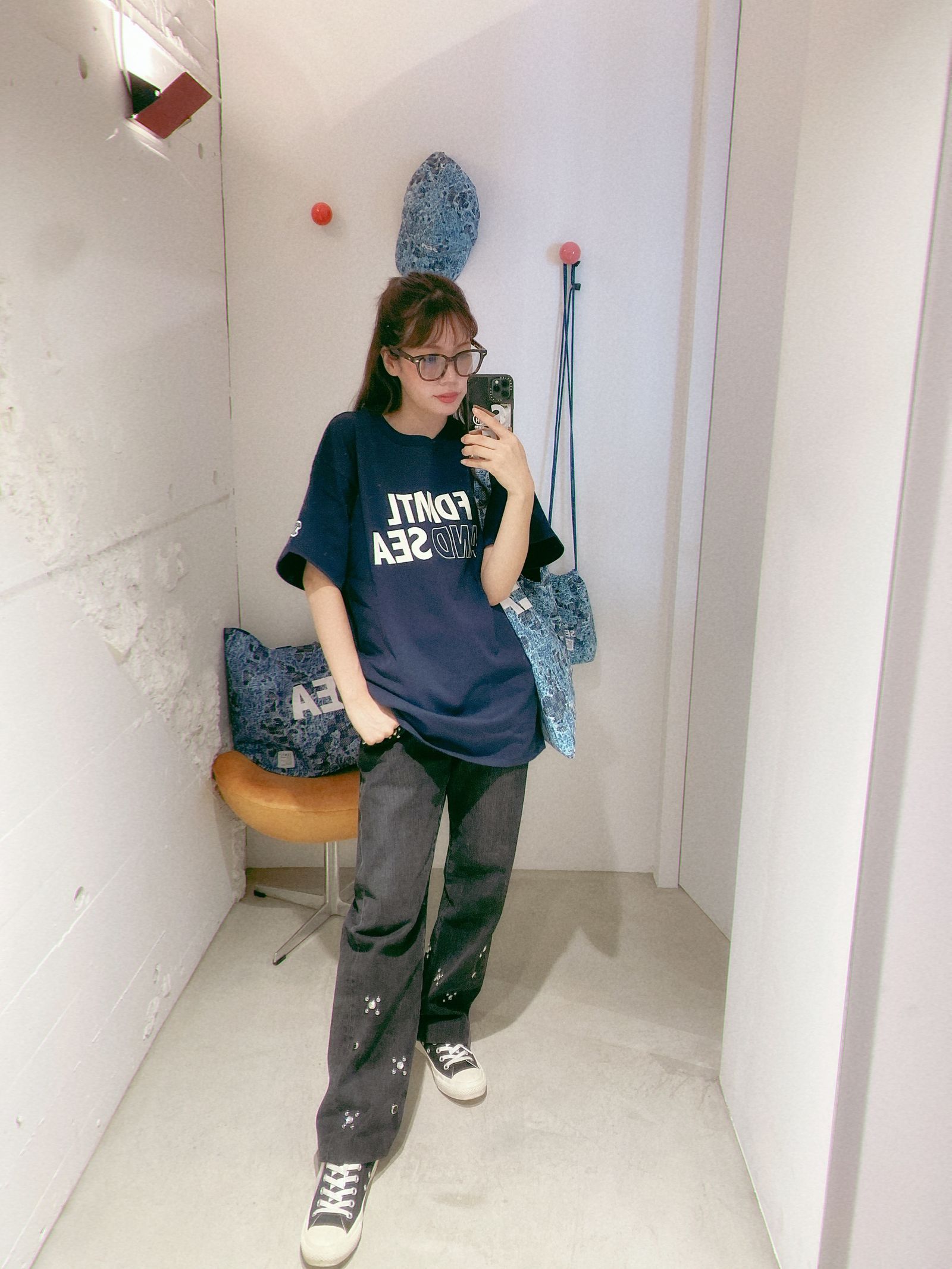 ファンダメンタル Tシャツ FDMTL×WIND AND SEA"LOGO TEE"NAVY☆10月5日(土)発売！