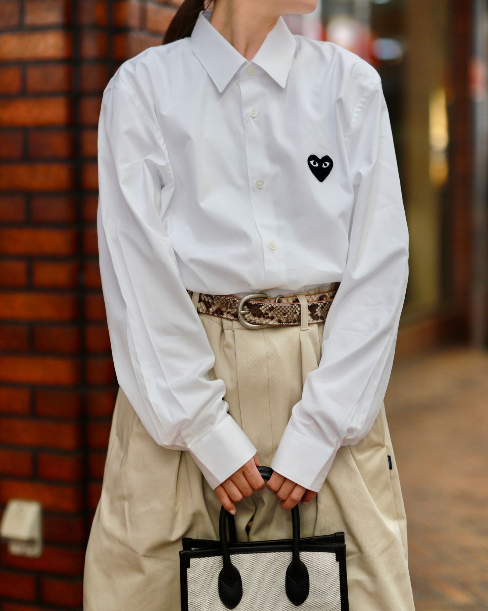 PLAY COMME des GARCONS  MEN'S SHIRT WOVEN BLACK HEART style.2023.4.11