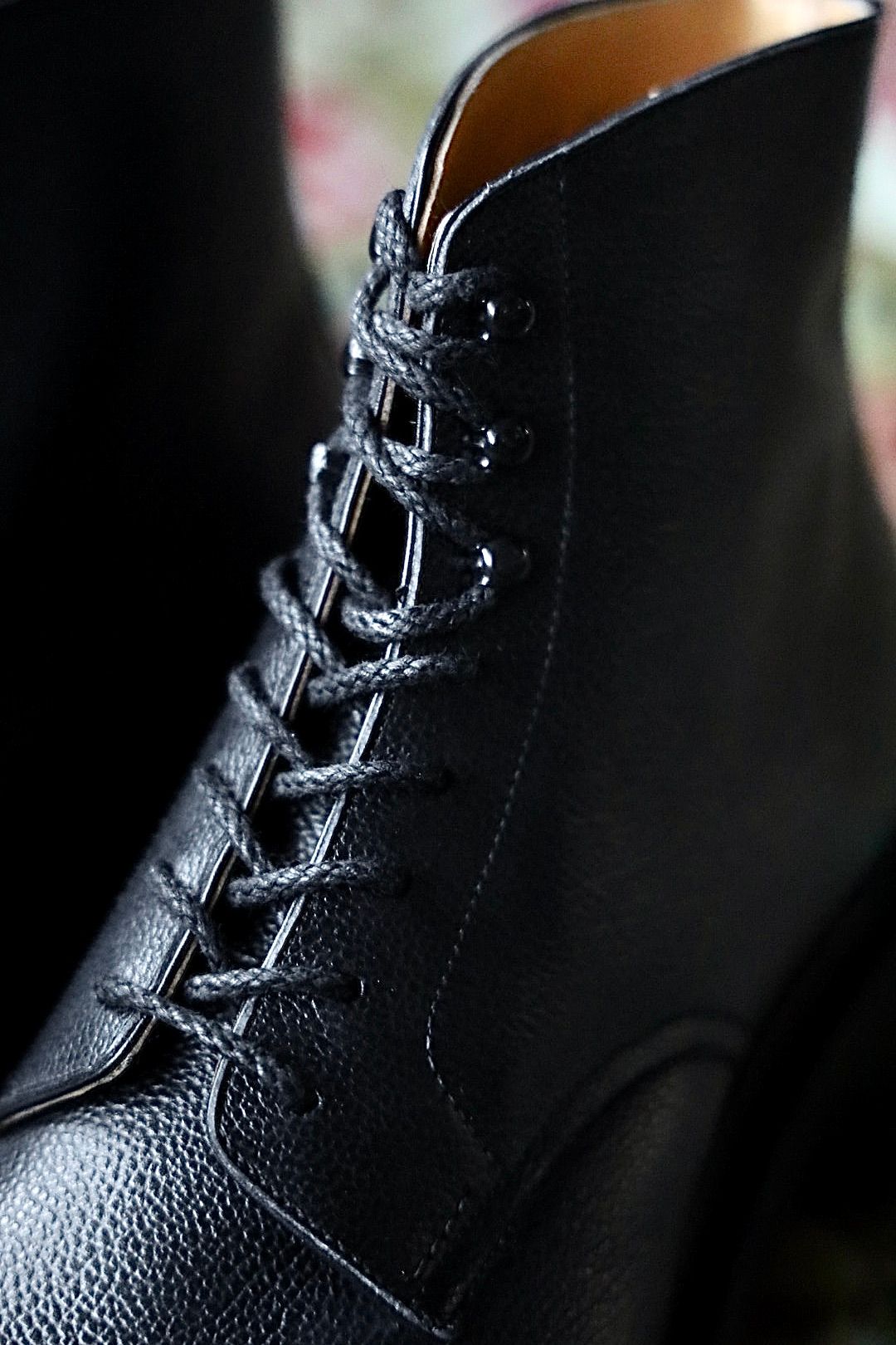 FOOTWORKSフットワークス  レースアップブーツ Lace-up shoes in grain leather(F03-0002_M)BLACK☆新作発売！