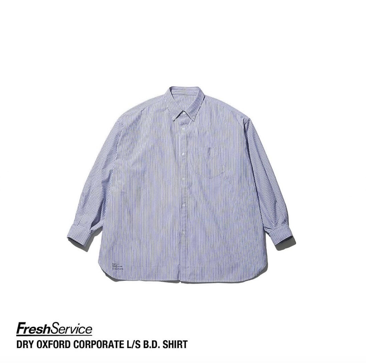 FreshService - フレッシュサービス DRY OXFORD CORPORATE L/S B.D.SHIRT(FSC244-50003B)BLUE  STRIPE | mark