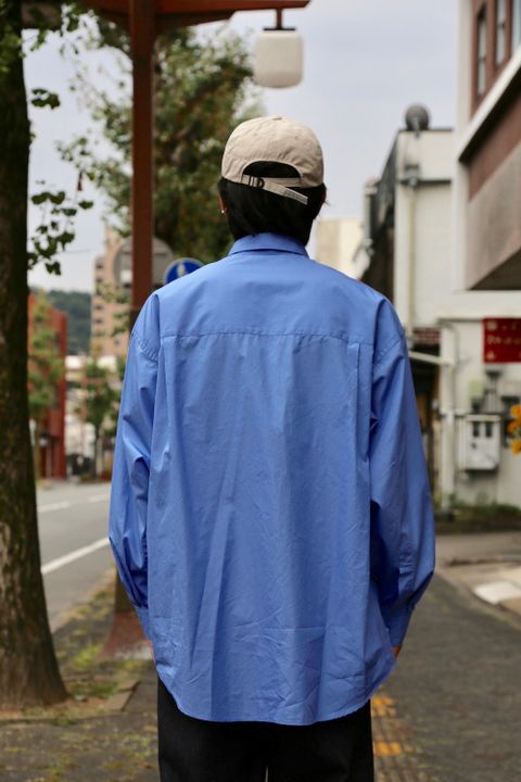Graphpaper Broad L/S Oversized Regular Collar Shirt"BLUE"Style.2020.10.4.
