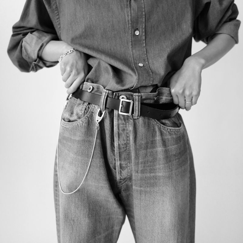 ショロジュエリーベルト Square Narrow Buckle Belt (XOBL003M/L)Black☆7月17日(木)発売！
