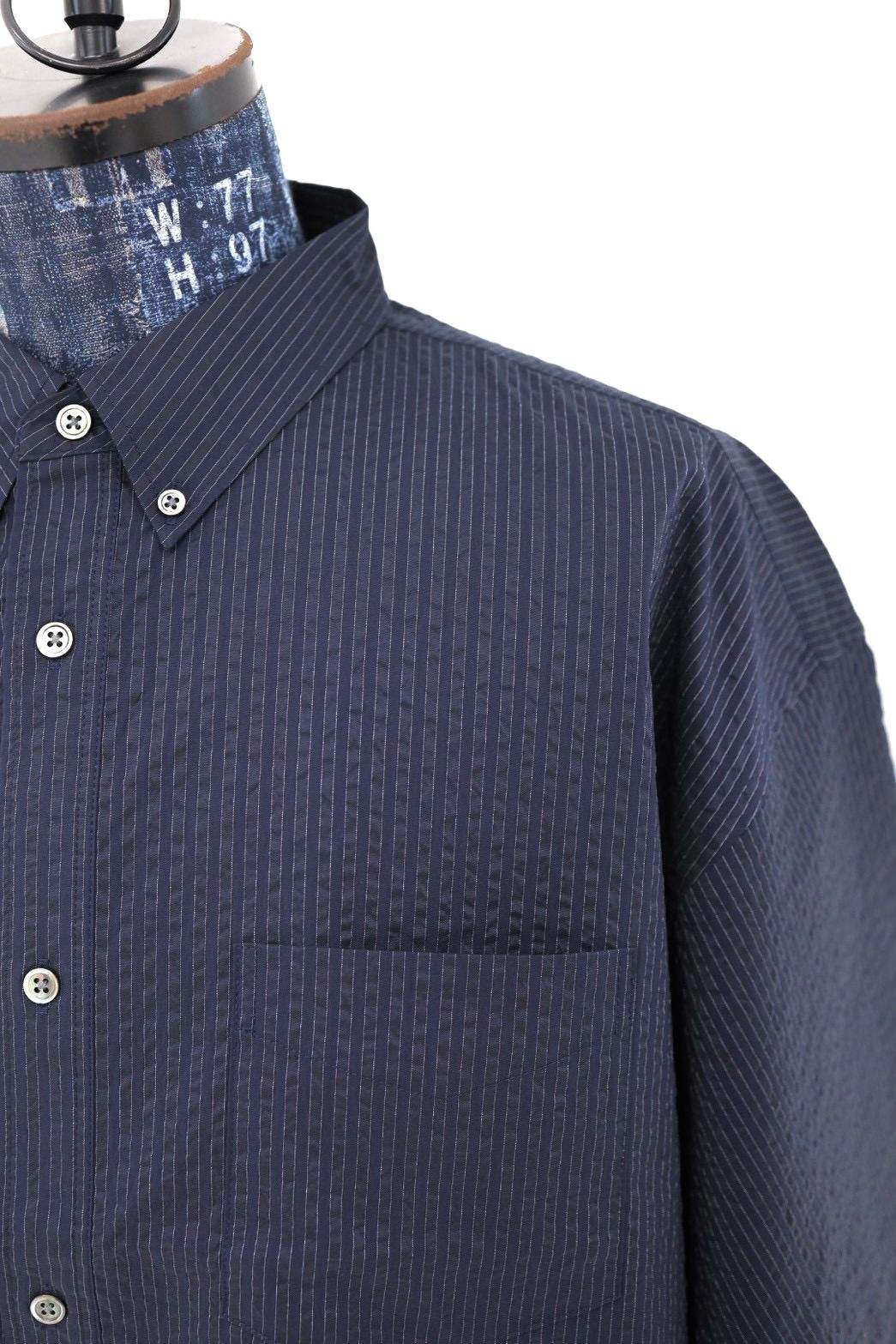 フレッシュサービス SEERSUCKER S/S B.D SHIRT (FSC261-50228)NAVYxBLACK★2月14日(土)発売