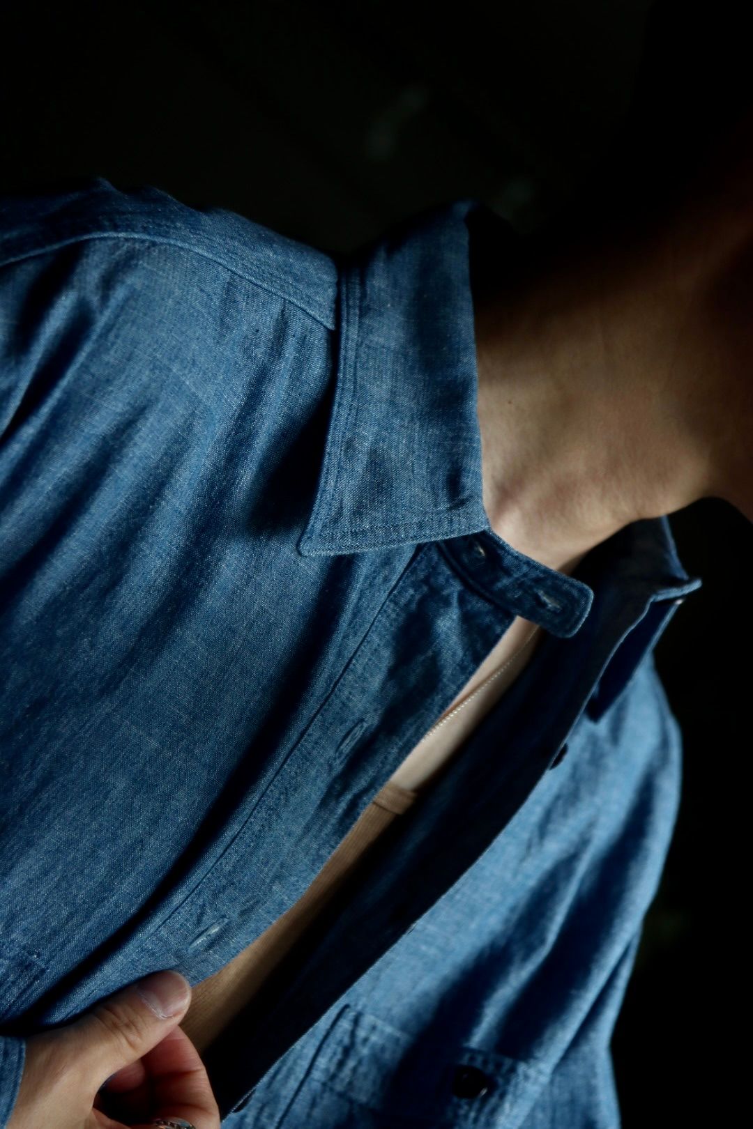 A.PRESSE - アプレッセ23AWシャツ BB Washed Chambray Shirt A.PRESSE - アプレッセ23AWシャツ BB Washed Chambray Shirt