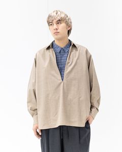 Graphpaper 26SS Fine Wool Heather L/S Skipper Shirt(GU261-50320)TAUPE☆2月21日(土)発売！