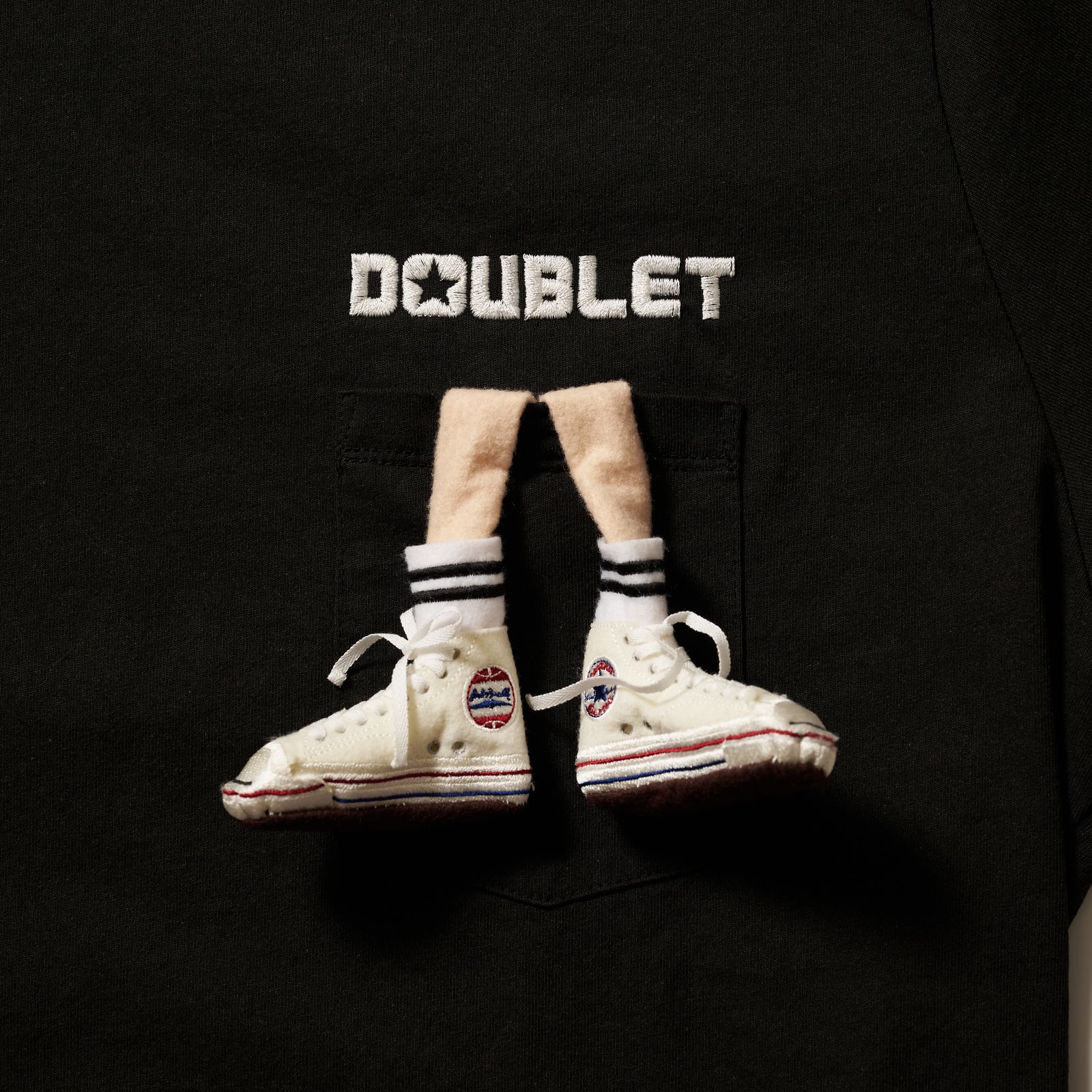 doublet 25SS "JACK PARCELL ALLSTAR" EMBROIDERY T-SHIRT(25SS77CS389)BLACK