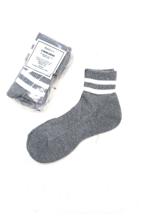 フレッシュサービスソックス 2-PACK LINE SHORT SOCKS (FSP262-90095B)H.GRAY x WHITE ☆5月9日(土)新作発売！