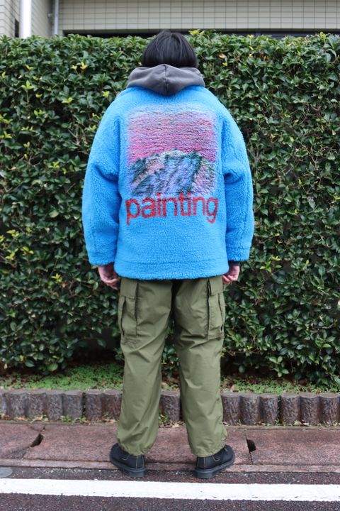 doublet HAND-PAINTED RECYCLE FUR JACKET(21AW04BL123) style.2021.12.19