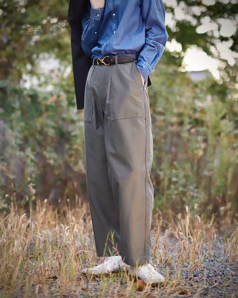 blurhmsROOTSTOCK 23FW Cotton Back Satin Baker Pantsスタイル