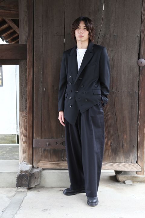 sulvam 2020AW Gabardine double jacket"BLK" style.2020.7.10.