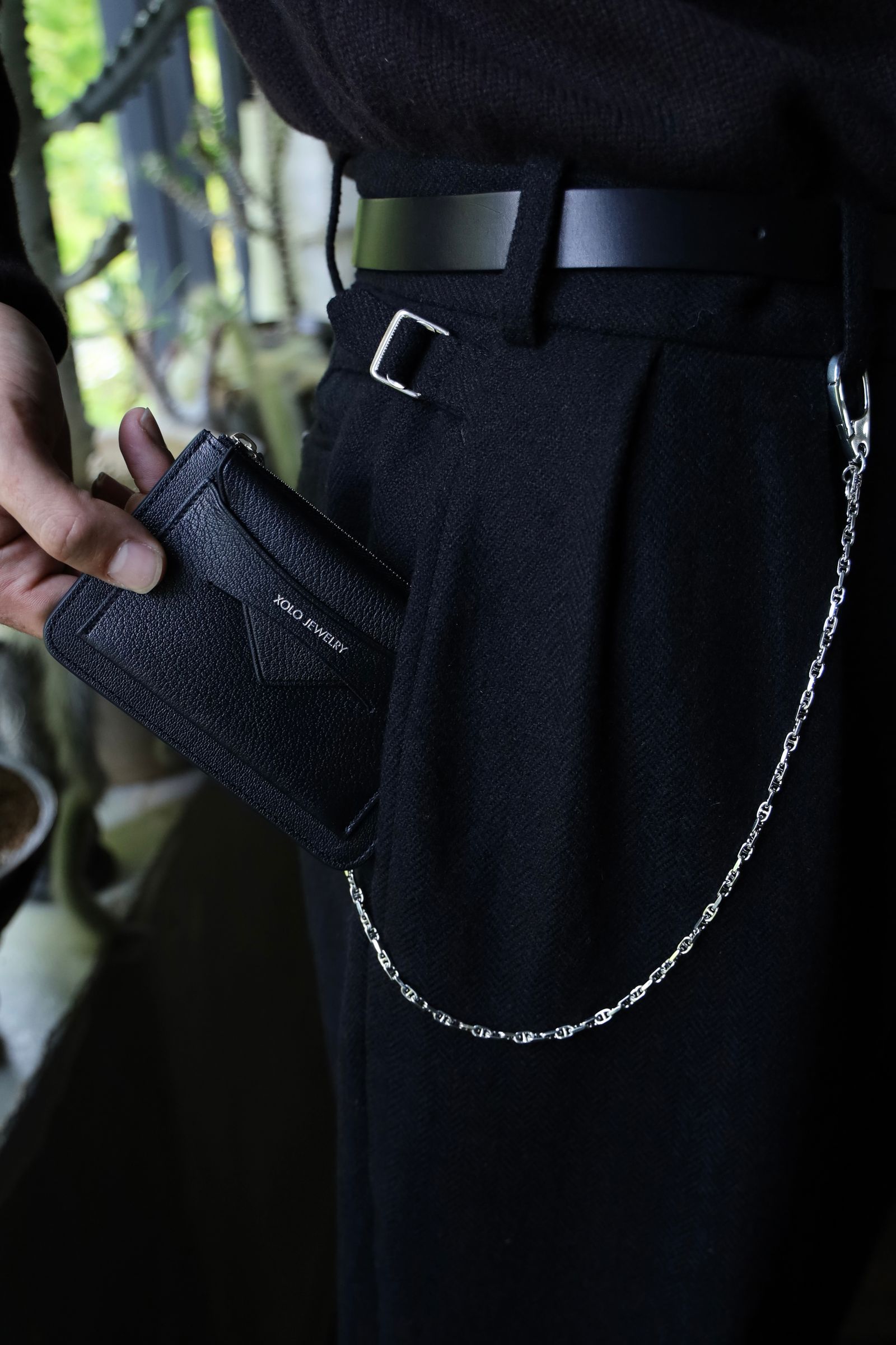 XOLO JEWELRY ショロジュエリー / Zip Card Case (XOWC001BLK) BLACK