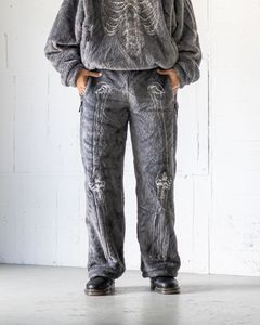 doublet 25AW GLOW-IN-THE-DARK SKELTON FLEECE PANTS (25AW32PT329) GREY