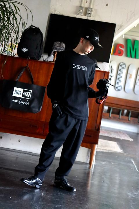 Yohji Yamamoto×New Era BOX LOGO PRINT LONG SLEEVES style.