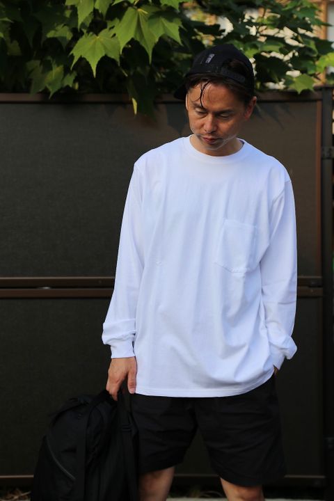 Graphpaper L/S Pocket Tee"WHITE"style.2020.8.28.