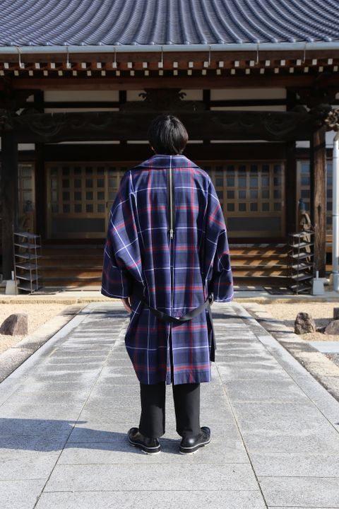 KIDILL 2020AW Trench Coat(KL447) "Navy×Blue Tartan" style.2020.12.6.