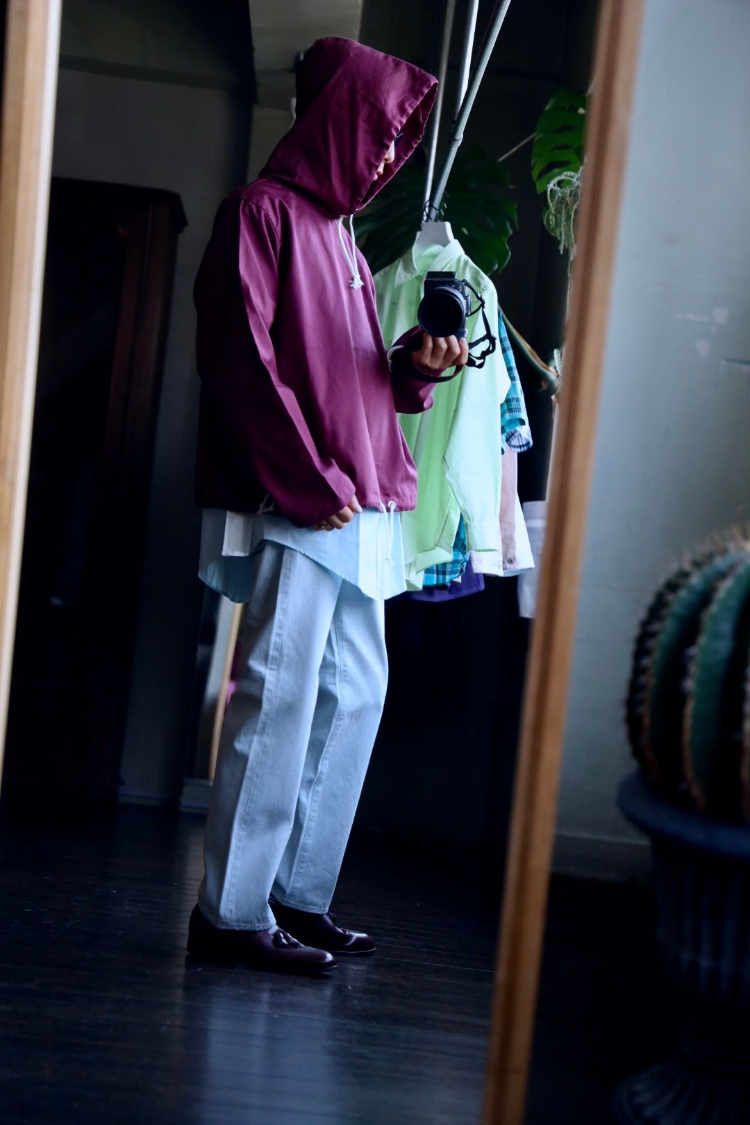 ファウンダ 25SS OXFORD HOODIE(015FD251013)BORDEAUX