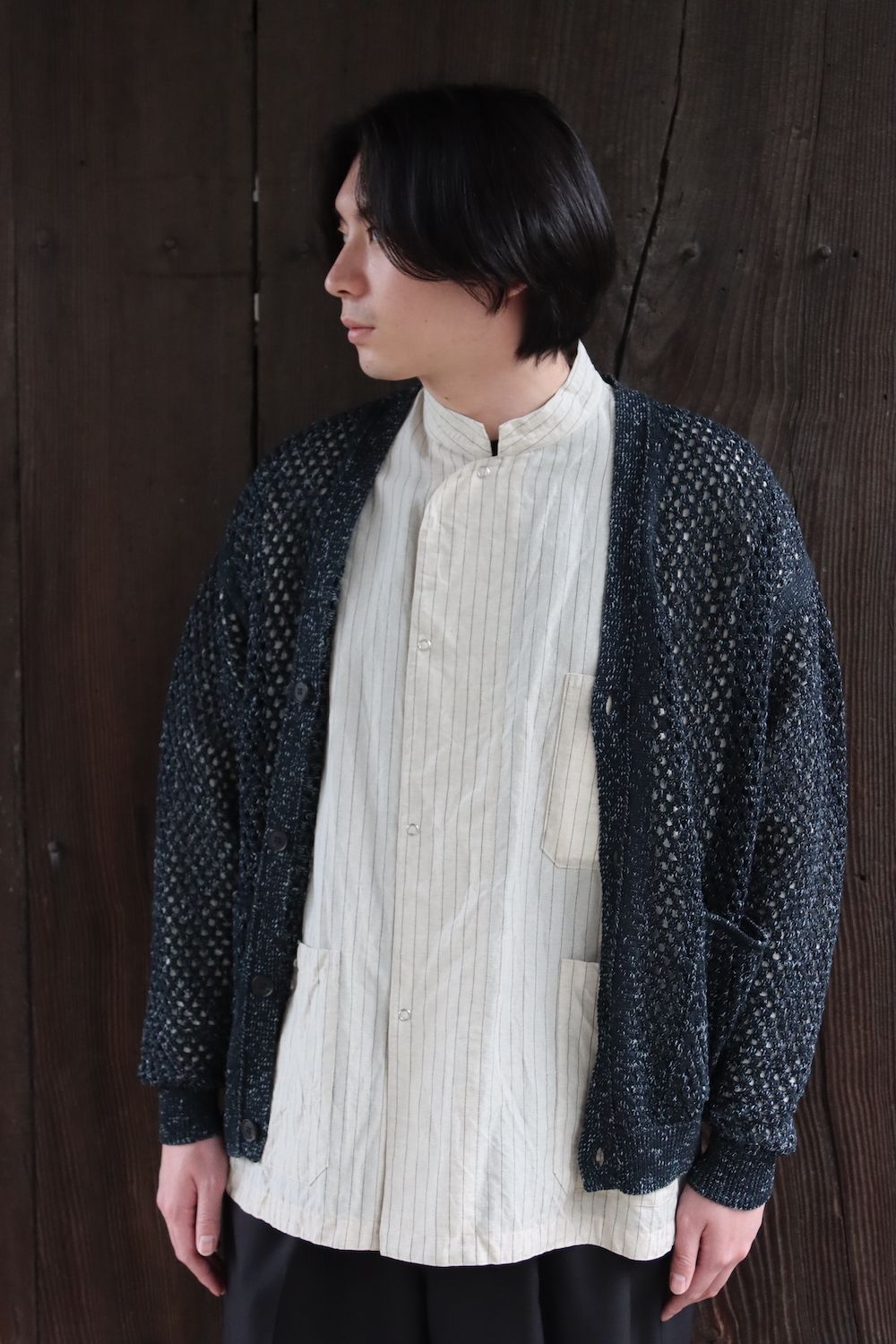 YOKE MESHED KNIT CARDIGAN(YK22SS0345S) style.2022.2.20 | 2259 | mark