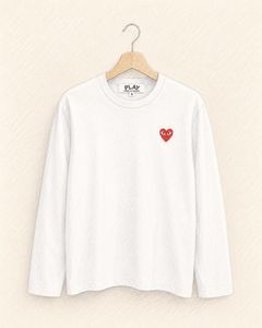 PLAYプレイコムデギャルソン ワンポイントロングスリーブTシャツ(WHITE×REDHEART)☆新作発売！